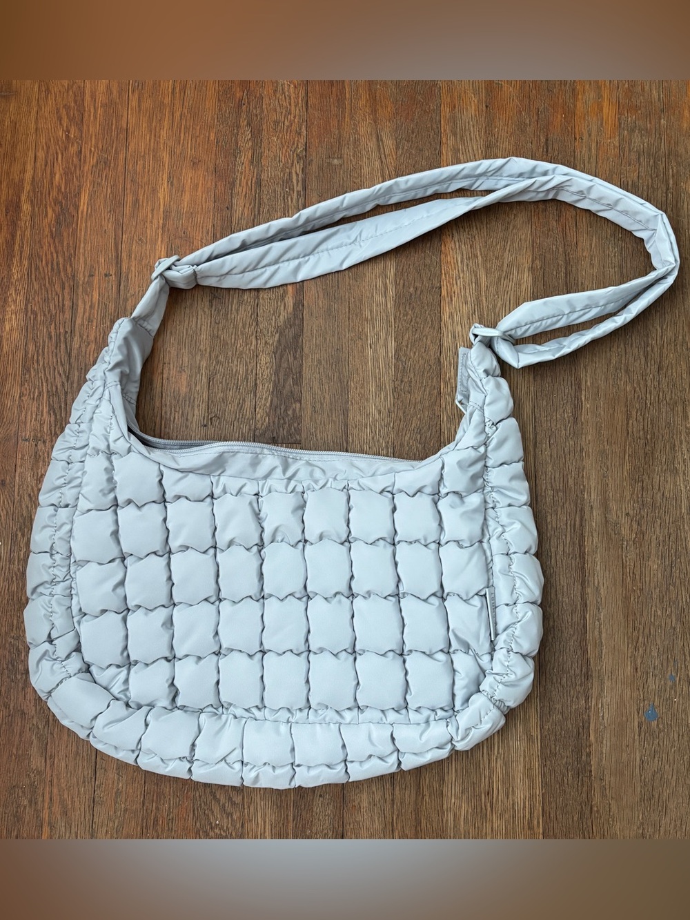Bagsmart Light Grey Puffer Shoulder/Crossbody Bag